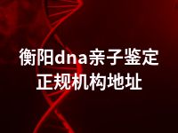 衡阳dna亲子鉴定正规机构地址