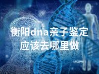 衡阳dna亲子鉴定应该去哪里做