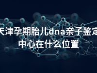 天津孕期胎儿dna亲子鉴定中心在什么位置