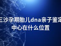 三沙孕期胎儿dna亲子鉴定中心在什么位置