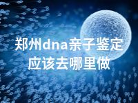 郑州dna亲子鉴定应该去哪里做