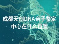 成都无创DNA亲子鉴定中心在什么位置