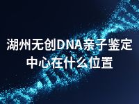 湖州无创DNA亲子鉴定中心在什么位置