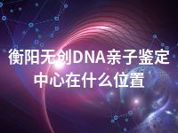 衡阳无创DNA亲子鉴定中心在什么位置