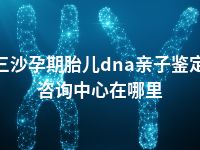 三沙孕期胎儿dna亲子鉴定咨询中心在哪里