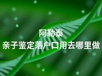 阿勒泰亲子鉴定落户口用去哪里做