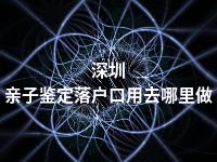 深圳亲子鉴定落户口用去哪里做