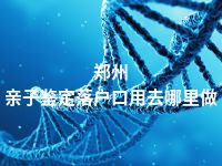 郑州亲子鉴定落户口用去哪里做