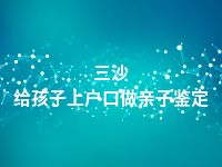 三沙给孩子上户口做亲子鉴定