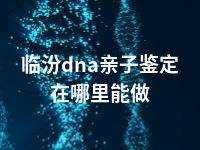 临汾dna亲子鉴定在哪里能做
