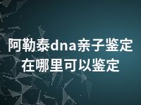 阿勒泰dna亲子鉴定在哪里可以鉴定
