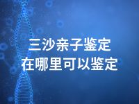 三沙亲子鉴定在哪里可以鉴定