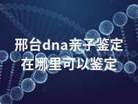 邢台dna亲子鉴定在哪里可以鉴定