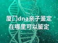 厦门dna亲子鉴定在哪里可以鉴定
