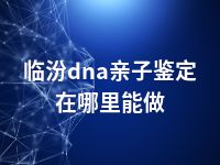 临汾dna亲子鉴定在哪里能做