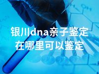 银川dna亲子鉴定在哪里可以鉴定