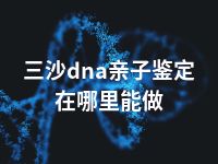 三沙dna亲子鉴定在哪里能做