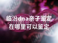 临汾dna亲子鉴定在哪里可以鉴定