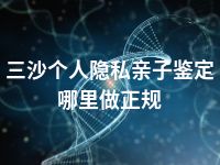 三沙个人隐私亲子鉴定哪里做正规