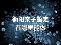 衡阳亲子鉴定在哪里能做