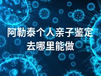 阿勒泰个人亲子鉴定去哪里能做
