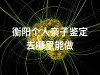 衡阳个人亲子鉴定去哪里能做