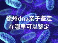 徐州dna亲子鉴定在哪里可以鉴定