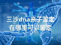 三沙dna亲子鉴定在哪里可以鉴定