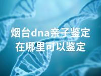 烟台dna亲子鉴定在哪里可以鉴定