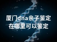 厦门dna亲子鉴定在哪里可以鉴定